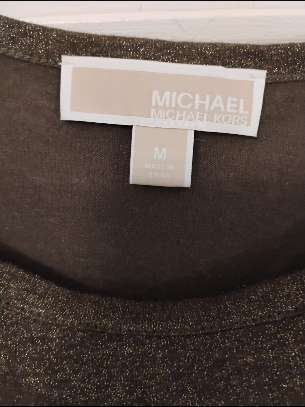 Michael Kors Metallic Brown Knit Top with Gold Lurex - Picture 3 of 7